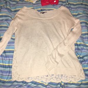 Cream Sweater lace back